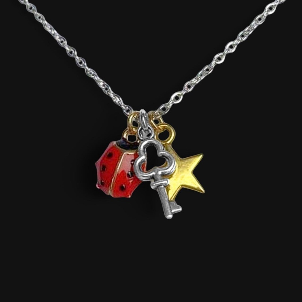 The Third Times The Charm Necklace – Stainless Steel 🐞